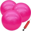 GCQJOQ 3 Pcs 9 Inch Inflatable Bouncy Balls with Hand Air Pump for Indoor Outdoor Play Balls (Pink)