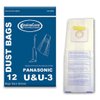 EnviroCare Replacement Vacuum Cleaner Dust Bags made to fit Panasonic Type U / U3 Uprights. 12 Pack