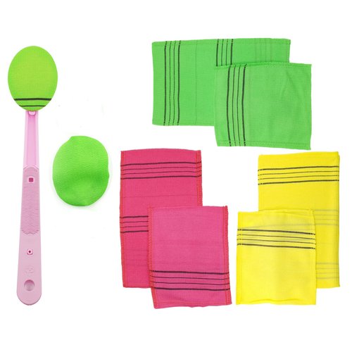 Korean Exfoliating Bath Washcloth Italy Towel Exfoliating Scrub Bath Mitten (Italy towel set)