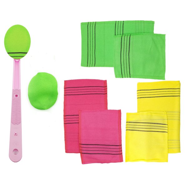 Korean Exfoliating Bath Washcloth Italy Towel Exfoliating Scrub Bath Mitten (Italy towel set)