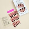 Halloween Press on Nails Long Coffin Fake Nails Horror Bloody Drop Full Cover Artificial Nails Designs Gothic Glue on Nails Red Blood Stick on Nails Square False Nails for Women Acrylic Nails 24Pcs
