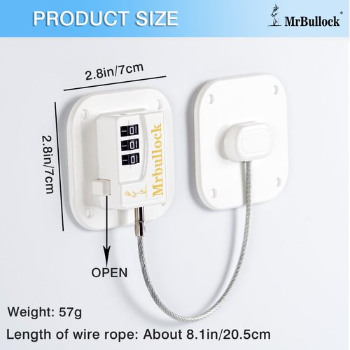 MrBullock 2 Pack Refrigerator Lock Fridge Locks for Kids Keyless Child Safety Cabinet Locks for Cabinets Closets Drawers Window Electrical Appliances btbfami Locks