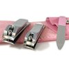 Nail Clippers by Zizzili Basics - 3 Piece Nail Clipper Set - Stainless Steel Fingernail & Toenail Clippers with Nail File & Bonus Pink Carry Case - Best Nail Care for Manicure, Pedicure, Home & Travel