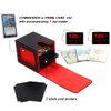 Venssu MTG Deck Box for Commander Display,Card Deck Box Fits 100 Double Sleeved Cards, TCG Card Storage Box with 2 Dividers and 1 Toploader (Black＆Red)