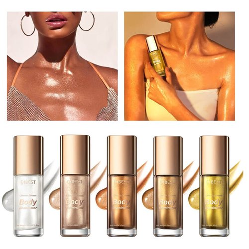 MEICOLY Liquid Body Illuminator,Moisturizing Long Lasting Body Shimmer,Smooth Waterproof Shimmer Body Oil,Glow Body Highlighter Face Body Luminizer,40ml/1.35 fl oz.#04 Glistening Bronze