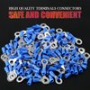 Hilitchi 100Pcs 16-14AWG Insulated Terminals Ring Electrical Wire Crimp Connectors (Blue, M6)