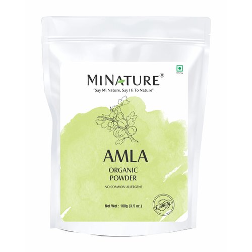 Amla Powder (Amla Fruit Powder) by mi nature| USDA Organic | Amalaki | 100g (3.5 oz) | High in Vitamin C, antioxidants, Energy booster | Hair Growth | Raw,Vegan,Gluten free R