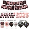 New Years Eve Party Supplies 2025 Rose Gold Happy New Year Decorations Happy New Year Banner 2025 Foil Balloons Rose Gold Fringe Curtain for Rose Gold New Year's Eve Party Supplies