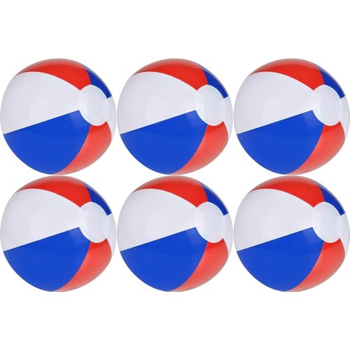 HAPPY DEALS ~ Red White Blue Beach Balls | 10 Inches | 12 Pack Patriotic Pool Party Favors