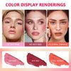 Ofanyia Cream Blush Stick, Unique Roating Design Multi-Use Blush Stick for Lip and Cheek Tint, Lightweight Easy to Blend Natural Cream Blusher, Velvet Matte Texture Blush Face Stick, Cruelty Free