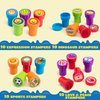 100 Pcs Assorted Stamps for Kids Self-Ink Stamps (50 Different Designs, Dinosaur, Zoo Safari Stampers) for Party Favor, Carnival Prizes, School, Easter Egg Stuffers, Halloween, Christmas