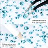 4240Pcs Aquamarine Flatback Rhinestones 6 Sizes Crystal Diamonds for Nail Art Crafts Clothes Shoes with Tweezers and Picking Pen