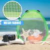 Novelty Place Sea Shell Bag for Kids, Shell Collecting Picking Up Holding Mesh Shells Bags with Strap for Children, Beach Sand Toy Seashell Bag Green & Grey (Pack of 2)