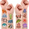 Under The Sea Temporary Tattoos 10 Sheets 110 PCS Ocean Animals Party Decorations Favors Supplies Summer Theme Birthday Cute Stickers Christmas Gifts for Boys Girls Class School Prizes Carnival