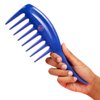 KAZMALEJE Wide Tooth Hair Comb for Detangling Curly, Coily, Kinky Hair | Reduces & Frizz | Works Dry or Wet | Kid-Friendly | Blue
