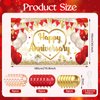 Red Gold Anniversary Party Decorations Happy Anniversary Banner Backdrop and 18Pcs Red Gold Happy Anniversary Balloons Anniversary Party Photography Background for Wedding Anniversary Party Supplies