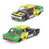 1:64 Scale Diecast Model Car Compatible with Nissan Datsun Street 510 Racing V2 Black Yellow Limited Edition by Kaido House KHMG131