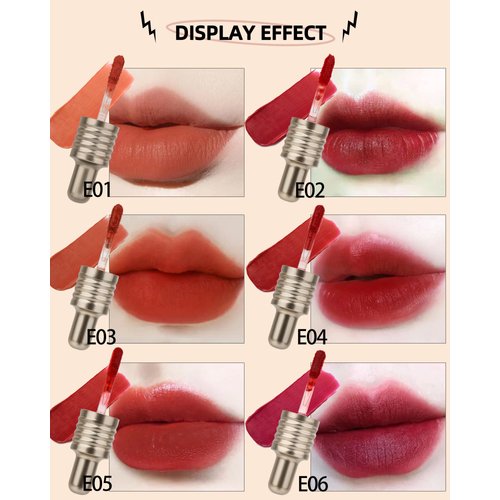 Velvet Lip Mud Tinted, Matte Lip Cream Lip Gloss, Velvet Matte Finish, Blendable High-Pigmentation Silky Creamy Texture, Lightweight, Soft, Moisturizing, Korean Lipstick Makeup Gift for Women Girl-#04