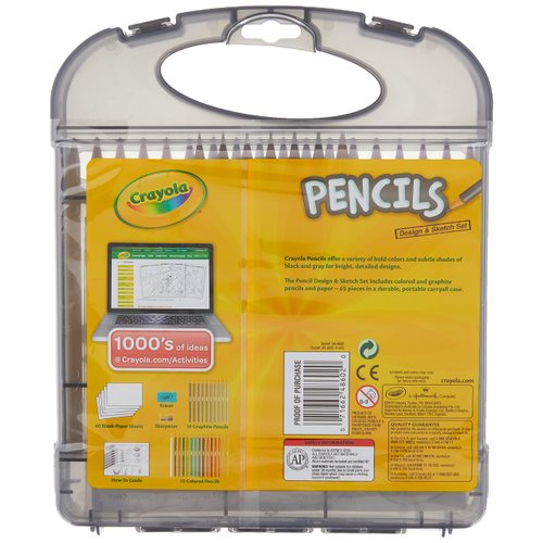 Crayola Colored Pencils Design & Sketch Set, Gift for Kids, 65 Pieces