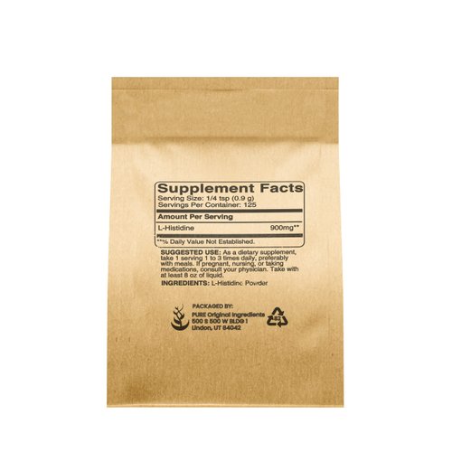 PURE ORIGINAL INGREDIENTS L-Histidine Powder 4 oz, Amino Acid Supplement, No Additives, Always Pure