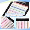 Hannahool 12 Colors Mix 240pcs 10D Premade Fans Nature Long Volume Eye Lashes Extensions Soft and Light Weight Colorful Individual False Eyelashes Cluster 8-16mm to Choose (16mm)