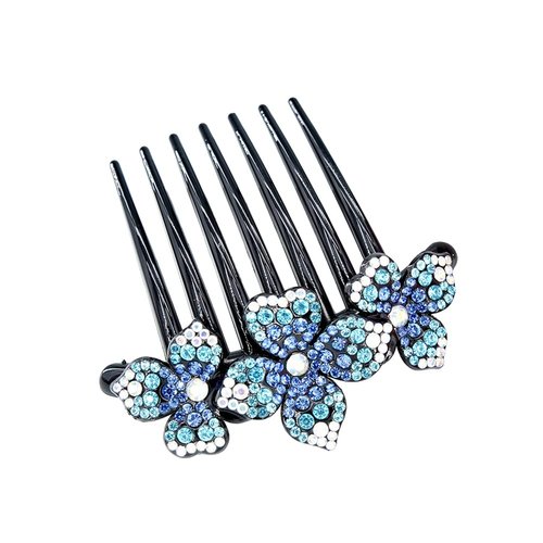 Women Flower Hair Comb Crystal Rhinestones Hair Combs Elegant Bridal Floral Hair Combs Vintage Elegance Hair Side Combs Bling Bling Design Fashion Hair Styling Accessories for Wedding Prom Party