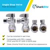SharkBite 1/2 x 3/8 Inch Compression Angle Stop Valve, Pack of 4, Quarter Turn, Push to Connect Brass Plumbing Fitting, PEX Pipe, Copper, CPVC, PE-RT, HDPE, 23036LFA4