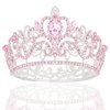 CIEHER Pink Small Crown for Girls Cake Topper Mini Crown Girls Princess Tiara Birthday Crown Wedding Cake Flower Decorations