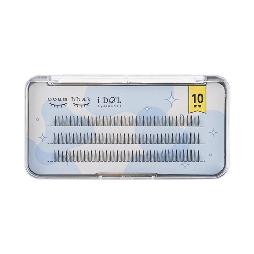 CCAMBBAK I-dol Looks So Natural False Eyelashes Handmade Lightweight Individual Lashes Extension Lengthening Wisps Authentic K-Beauty Fake Eyelashes (A type 10mm (Black))