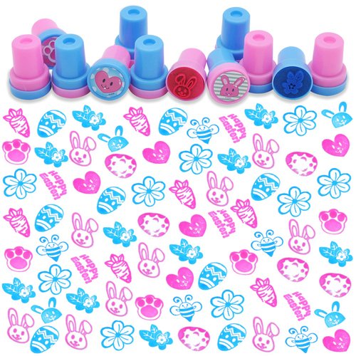 JOYIN 1000+ Easter Arts & Crafts with Stickers Rolls, Stampers, foam stickers, and Temporary Tattoos for Easter Basket Stuffers, Egg Fillers, Easter Egg Hunt Party, and Classroom Events.