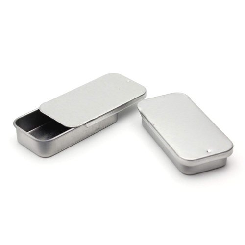 Empty Slide Top Tin Containers for Lip Balm, Crafts, Storage Kit and More (5-pack, .25 Oz Each)