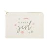 The Cotton & Canvas Co. Floral Flower Girl Wedding Cosmetic Bag, Bridal Party Gift and Travel Make Up Pouch