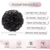 Foaoit Messy Bun Black Hair Extensions for Women Ponytail Synthetic Hair Bun Extension Curly Wavy Black Hair Pieces for Updos Short Hair Accessories (Black)