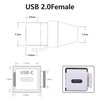 USB C Keystone Jack Cable,Type-c male to Female Panel Mount Insert Adapter USB-C Pigtail Extention Keystone-to-Cable Convertor USB 3.1 Type C extension cable for Wall Socket Face Plate (White)