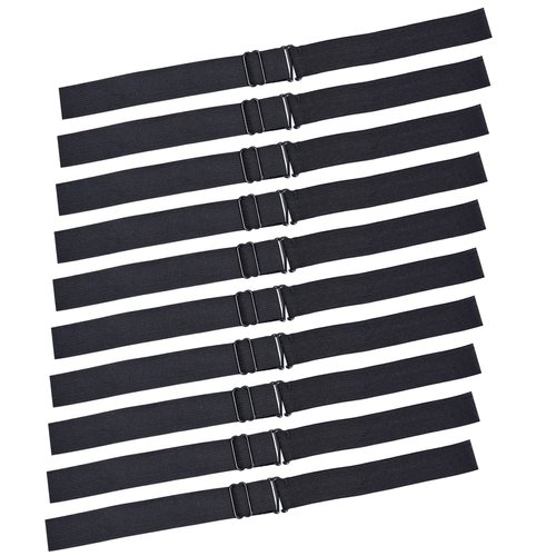 YTBYT 10 Pcs Black Adjustable Elastic Bands Adjustable Straps for Making Wig Cap Accessories (1 x 12 Inch)