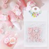 3D Pink Rose Flower Nail Charms Flower Nail Art Charms Nail Pearls Beads Flower Charms for Nails Design Rose Nail Charm Floral Nail Jewels for Nail Art Rhinestones for Nails Supply Nail Decorations