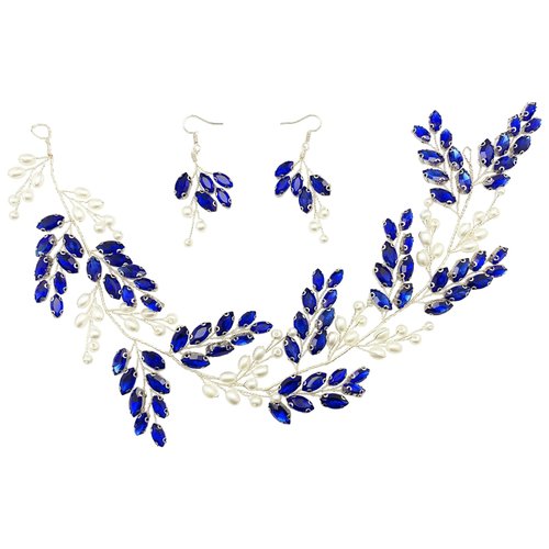 PrettyLife Bridal Baroque Vine Headpieces Set Wedding Pearls Crystal Hair Pieces Accessories Gift...