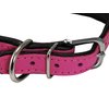 Dogs My Love Real Leather Extra Wide Padded Tapered Dog Collar (16.25"-18.75" Neck; 3" Wide, Pink)