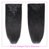 Straight Clip In Hair Extensions for Black Women 14 Inches Clip In Human Hair Unprocessed 10A Grade Soft Silky Human Hair Natural Color Clip Ins