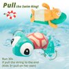 DUCKBOXX XX Pull-String Wind-up Swimming Beach Buddy Bath Toys, No Battery Mold-Free Anti-Rust Interactive Montessori Toy for Kids (Turtle & Beaver -- 2pcs)