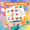 48PCS Art Party Favors 24PCS Tattoos 24PCS Slap Bracelets Wristbands Themed Birthdays Party Supplies Decorations Decor Artistry Painting Creativity Pattern Girls Boys Gifts Classroom Prize Reward