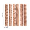 Wood Clay Pattern Roller Textured Rolling Pin Clay Modeling Pattern Rollers, 5.9inch Wooden Handle Clay Texture Slab Roller Clay Pottery Rolling Pottery Tools for Ceramic (Style 1)