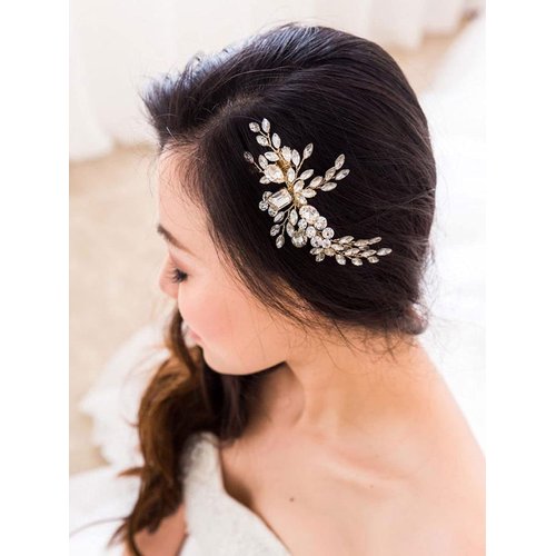 Jakawin Rhinestone Bride Wedding Hair Pice Crystal Hair Comb Bridal Hair Accessories for Women HC088 (Silver)