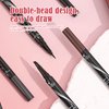 DEFSAP Microblading Eyebrow Pen - Eyebrow Pencil Magical 2-in-1 Dual-Ended Eye Brow Pencils for Women with 4-Fork-Tip & Single Tip and Double-Ended Eyebrow Brush Last All-Day(Light Brown)