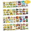 8 Sheets (96PCS) Bus Temporary Tattoos Transportation Themed Birthday Party Decorations Supplies Favors Bus Stickers for Kids Gifts Classroom School Prizes Rewards