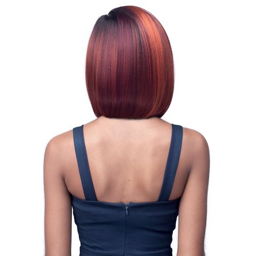 Bobbi Boss Bob Style Synthetic Hair Wig - MLF700 MELANIE, 5.5" HD Lace Wigs with Glueless Grip Series, High Heat Resistant Wigs (TB4/1B3027)