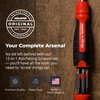 Megapro Ratcheting Screwdriver Set - 13-in-1 Multi Bit Screw Driver w/ ¼” Hex Shaft for Phillips, Star, Flat, Square Bit - Compact Ratchet Screwdriver Set w/Retractable Cartridge - Multi Screwdriver