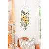 DrCor Sunflower Dream Catcher for Spring Gift Bedroom Nursery Boho Floral Handmade Dreamcatcher Greenery Wall Hanging Decor for Party Office Teens Girls Kids Room Decor