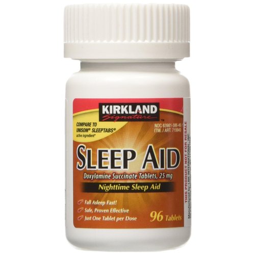 Kirkland Signature Sleep Aid Doxylamine Succinate 25 Mg, 96-Count (1 Bottle) Nighttime Sleep Aid