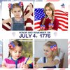 Beleki 4th of July Hair Bow for Girls, 2 Pcs Red White Blue American Flag Hair Bow Clips Patriotic Stars Stripes Hair Clip Sparkly Hair Accessories for Independence Day Fourth of July